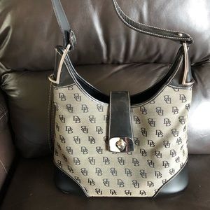 Dooney & Bourke Black Fabric/Leather Trim Bag